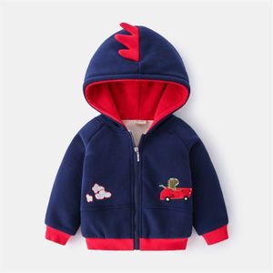 Kinderen Kids Winter Herfst Jas Mooie Cartoon Patroon Rits Warme Jas Voor Jongens