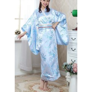 Zwart Rood Traditionele Yukata Japanese Women 'S Silk Kimono Met Obi Vintage Prestaties Dans Jurk One Size WK009