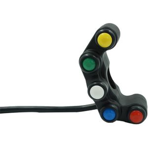 Universele 5 Knop Motorfiets Schakelaars 7/8 &quot;22Mm Stuur Voor Hoorn Koplamp Gevaar Rem Mistlampen Op/Off knoppen