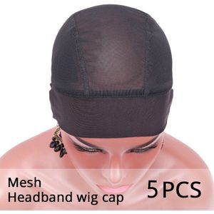 Plussign Kant Pruik Netto 5 Stks/partij Hoofdband Pruik Cap Voor Het Maken Pruiken Mesh Dome Ademend Haarnetjes Pruik Accessoires Gereedschap Kant pruik Cap