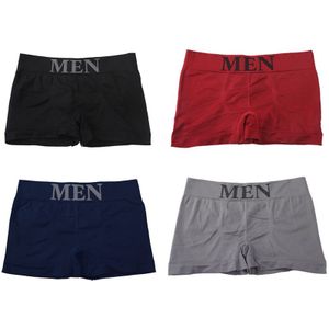 4Pcs/Lot Men&#39;s Panties Brand Underwear Boxers Breathable Man Boxer Solid Underpants Comfortable Shorts Male Black Blue Underwear