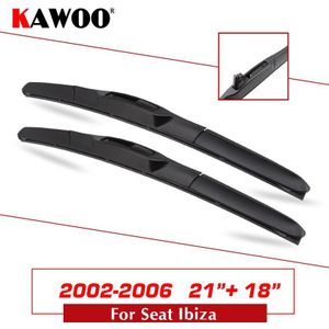 Kawoo Voor Seat Ibiza Auto Styling Zacht Rubber Windcreen Ruitenwissers Blades Model Jaar 2002 Fit Drukknop arm/U Haak Arm