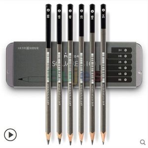 Marco 20/12/6 Pcs Professionele Kunst Schilderen Log Tekening Houtskool Schets Potlood Houtskool Krijt Meerdere Grijstinten Art Supplies