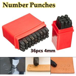 36 Stks/set 4Mm Postzegels Letters Nummers Punch Set Hout Lederen Staal Punch Tool Lederen Craft Stempel