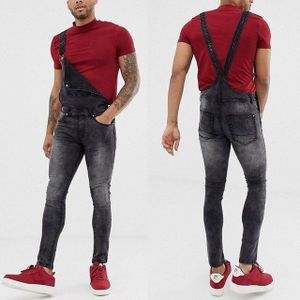 Rompertjes Pak Mannen Jeans Jumpsuit Mode Katoen Toevallige Mannelijke Denim Slanke Skinny Broek Overalls Speelpakjes Plus Size