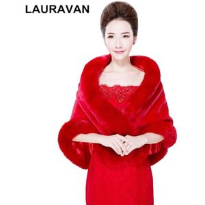 Red Bridal Wraps Winter Faux Fur Stola Bridal Winterjas Dames Avond Jassen Bruid Bruiloft Shawl Shrug Boleros Wrap