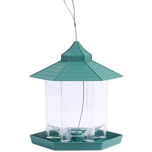 Plastic Vogel Feeder Zeshoekige Schorsing Vogel Feeder Waterdichte Outdoor Vogelvoeder Beugel Voor Natuurlijke Tuin Decoratio