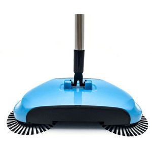 Zuinig Rvs Veegmachine Push Type Hand Push Bezem Stoffer Handvat Huishouden Schoonmaken Sweeper Mop Ds99