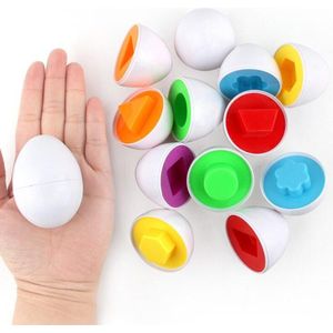 6 Stks/set Brand Leren Onderwijs Speelgoed Gemengde Vorm Wise Pretend Puzzel Smart Eieren Baby Kid Learning Kitchen Toys Tool
