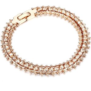 585 Rose Gouden Armband Armband Voor Vrouwen Meisje Gehamerd Duizendpoot Gesneden Kralen Ball Chain Polsband Armband Sieraden DCBM03