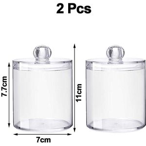 Acryl Opbergdoos Transparante Ronde Qtip Opslag Houder Container Cosmetische Wattenschijfje Bal Wattenstaafje Organisator Sieraden Dispenser