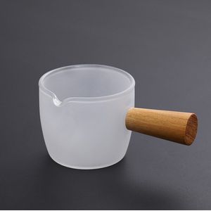 Verdikte Houten Handvat Espresso Maatbeker Maatbeker Mini Melk Glas Cup Met Handvat Voor Drinken