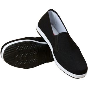 Enkele Antislip Zwarte Doek Schoenen Platte Bodem Slijtvaste Beschermende Schoenen Driver Veiligheid Werkschoenen