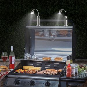 Magnetische Bbq Led Grill Licht Verstelbare 360 Graden Flexibele Zwanenhals Schroef Klem Voor Party Office Outdoor Indoor Barbeque Gereedschap