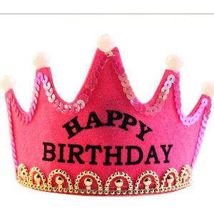 Led Koning Prinses Prins Gelukkige Verjaardag Papier Crown Hoeden Baby Shower Jongen Meisje Verjaardagsfeestje Xmas Decoraties Levert Kinderen