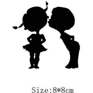 KUCADA Onschuldig speelkameraadjes meisje en jongen schakelpaneel sticker voor wanddecoratie muursticker behang diy zwart WP1456