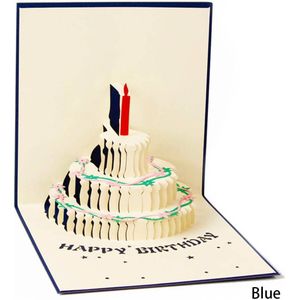 3D Mode Up Handgemaakte Origami Verjaardagstaart Kaars Wenskaart Envelop Uitnodigingskaart Kirigami 15*15 cm