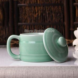 WIZAMONY Chinese Longquan Celadon Porselein Gaiwan China Theekopjes Keramische 350 ml Di Oven Glazuur Porselein Cups