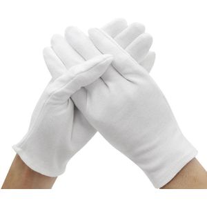 6 Pairs Unisex Handling Werk Handen Protector Soft Kostuum Sieraden Zilveren Inspectie Katoenen Witte Handschoenen