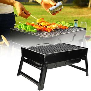 Rvs Barbecue Grill Dikker Vouwen Houtskool Bbq Grill Gereedschap Voor Outdoor Camping Wandelen Picknick Keuken Accessoires