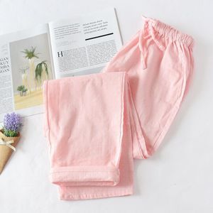 Lente En Zomer Koppels Thuis Broek Vrouwen Katoen Dubbel Gaas Dunne Slaap Broek Slapen Bodems Toevallige Afdrukken Pyjama