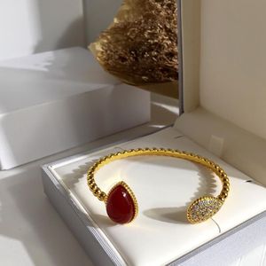 Luxe Goud Kleur Bangle Inlay Natuursteen Voor Vrouwen Mode Handgemaakte Armband Sieraden
