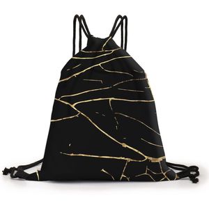Deanfun Tasje Zwart Marmer 3D Gedrukt Bag Bags Koord Rugzak Voor Vrouwen D60442