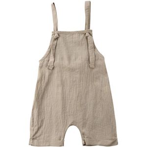 Gloednieuwe Peuter Pasgeboren Kid Jongen Meisje Bib Broek Romper Jumpsuit Playsuit Outfit Effen Zomer Kleding 0- 3 T