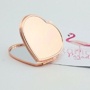 Dubbelzijdige Cosmetische Spiegel Pocket Compact Make-Up Spiegel Ronde Hart Folding Make Up Spiegel Reizen Draagbare Vergrootglas Spiegel
