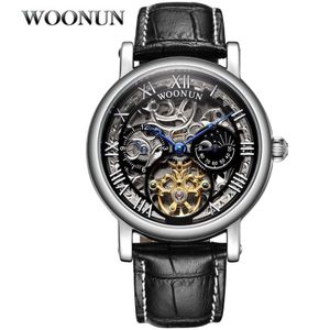 Heren Skeleton Horloges Top Brand Luxe Automatische Mechanische Tourbillon Horloge Mannen Luxe Hoogwaardige Horloge Moon Phase