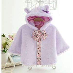 Baby meisje boog knoop bovenkleding winter pasgeboren baby meisje fleece kwastje mantel peuter kleding baby mantel voor 0-2 T