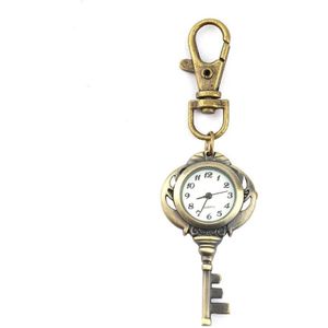 Vintage Antieke Roestvrij Staal Quartz Zakhorloge Sleutelhanger Sleutelhanger Horloge