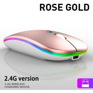 Draadloze Muis Bluetooth Muis Rgb Oplaadbare Stille Mause Ergonomische Gaming Muis Voor Laptop Pc Macbook 1600Dpi 2.4G Muis