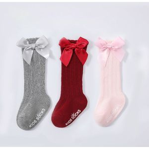 0-3 Jaar Zomer Dunne Mesh Lange Boog Cartoon Effen Kleur Baby Meisjes Katoenen Baby Sokken Baby accessoires Sokken Voor Meisje