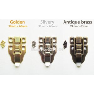Zilveren Gouden Sieraden Borst Doos Koffer Case Meubels Lederen Tas Kofferbak Buckles Toggle Hasp Klink Catch Sluiting Lock 39X63mm