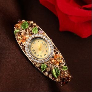 Multicolor Bloem Armband Horloge vrouwen Horloges Luxe Strass Dameshorloge Vrouwen Horloges Klok reloj mujer