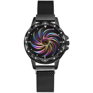 Vrouwen Luxe Magneet Armband Horloges 360 Draaien Lucky Dames Rvs Gold Quartz Horloge Relogio Feminino