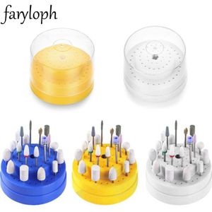 60 Gaten Nail Boren Standhouder Box Display Opslag Container Tool Met Cover Slijpen Hoofd Display Case Manicure tool