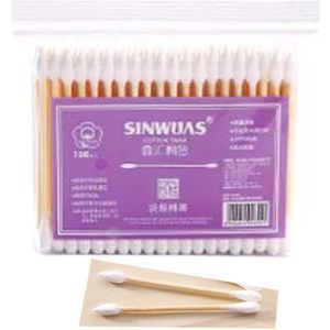 100 Doos Bamboe Baby Wattenstaafje Houten Sticks Zachte Wattenstaafjes Schoonmaken Van Oren Tampons Cotonete Pampons Gezondheid Schoonheid