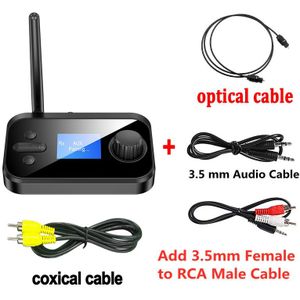 Auto Bluetooth 5.0 Audio-ontvanger Zender Mic Stereo Auto Versterker Optische Coaxiale Aux 3.5Mm Jack Rca Draadloze Adapter Tv pc
