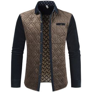 Herfst & Winter Mannen Warme Shirt Dikke Middelbare Leeftijd Mannen Shirt Slanke Jas Vest Shirt