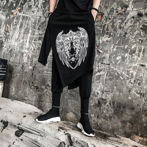 Mannen High Street Hip Hop Danser Harem Broek 2 Stuks Splice Man Casual Punk Cross Broek Enkellange Broek