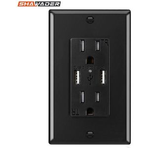 Ons Muur Outlets Elektrische Platen Stopcontacten Met Usb Fast Charger 5V/4.2A Fraudebestendige Luiken Led Indicator ul Vermeld