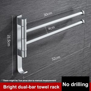 Wandmontage Handdoekenrek Badkamer Draaibare Handdoek Houder Ruimte Aluminium Swing Arm Handdoek Hanger Swivel Bars Bad Keuken Plank