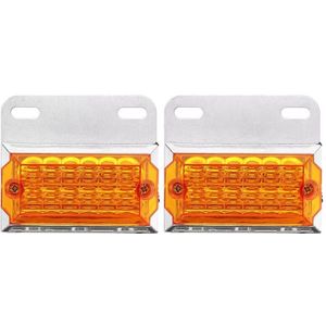 2 Stuks 24V 15 Led Truck Zijmarkeringslicht Externe Lichten Squarde Waarschuwing Achterlicht Signaal Lampen Auto Trailer vrachtwagen Vrachtwagen