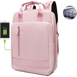 Waterdichte Stijlvolle Laptop Rugzak Vrouwen 13.3 14 15.6 Inch Koreaanse Mode Oxford Canvas Usb College Rugzak Tas Vrouwelijke Mochila