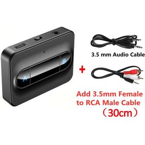 Bluetooth 5.0 Ontvanger Zender 3.5Mm 3.5 Aux Jack Stereo Muziek Draadloze Audio Adapter Voor Tv Pc Auto Speaker Paar 2 Hoofdtelefoon