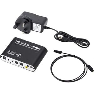 5.1 Ac3 Dts Digital Audio Rush Decoder Coaxiale Rca Hd Geluid Sterke Mobiliteit Converter Host + Voeding + Optische kabel