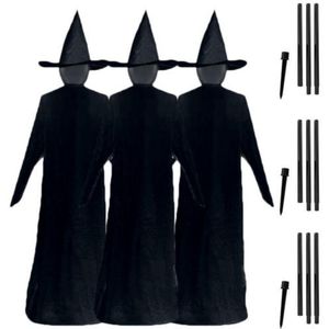 1.7M Licht-Up Heksen Met Stakes Halloween Decoraties Outdoor Holding Handen Screaming Heksen Sound Activated Sensor Decor