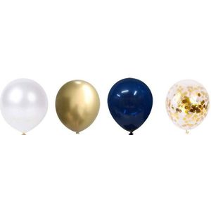 50 Stuks 12 Inch Marineblauw Metallic Gold Confetti Ballonnen Vieren Afstuderen Baby Douche Bruiloft Verjaardagsfeestje Decoratie Globo